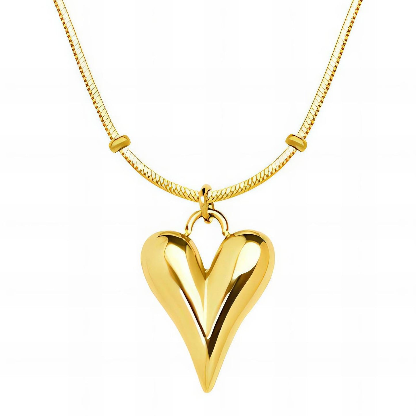 Allure - 18K Gold Plated Stainless Steel Hearts Necklace