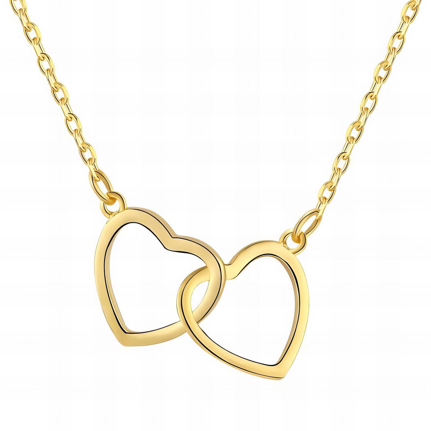 Allure - 18K Gold Plated Stainless Steel Hearts Necklace