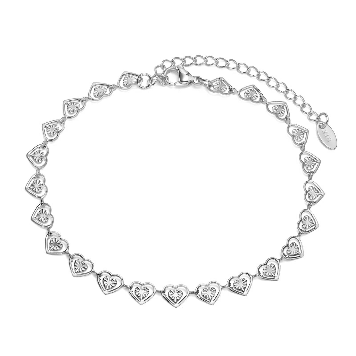 Allure - Stainless Steel Hearts Bracelet