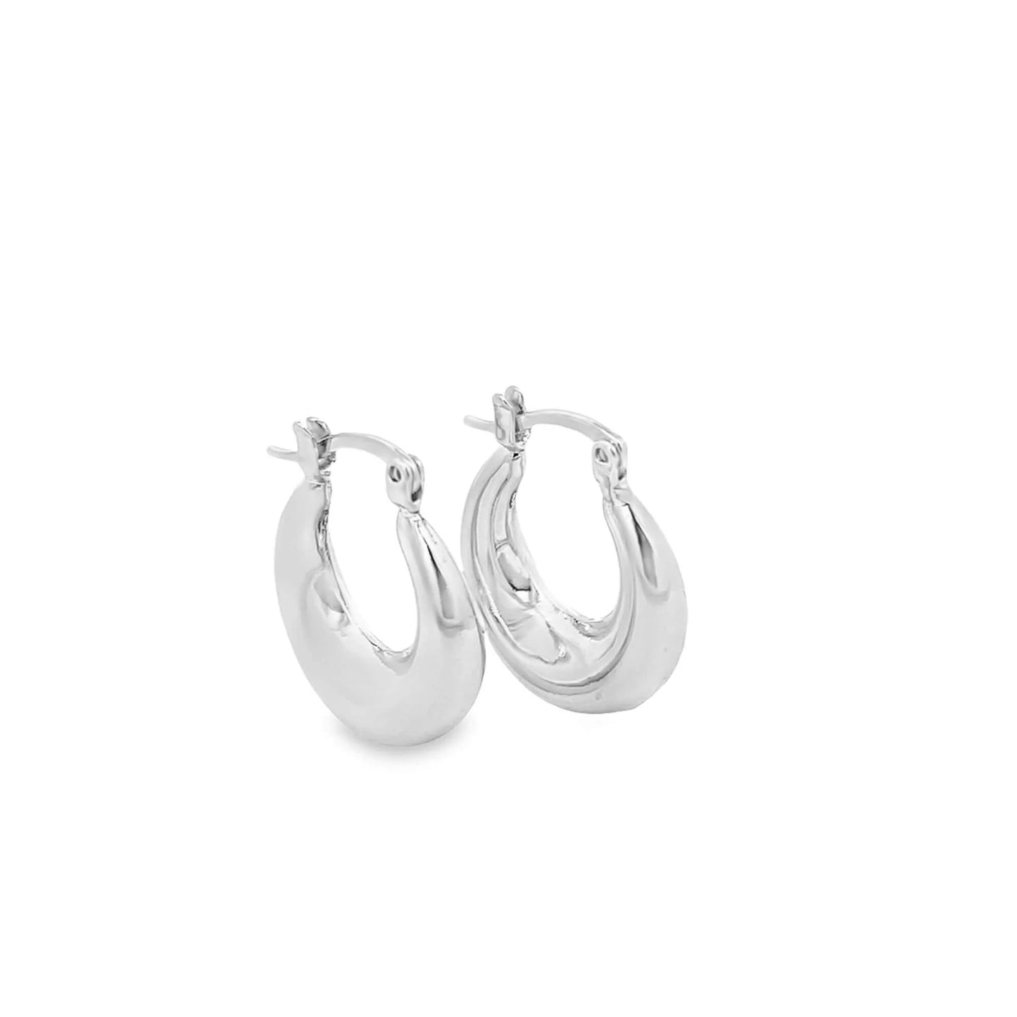 Ember Chunky Hoops - Rhodium Filled