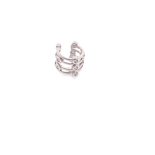 Clarity Ear Cuff - Rhodium Layered