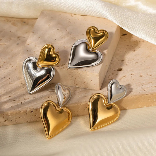 Double Heart Earrings