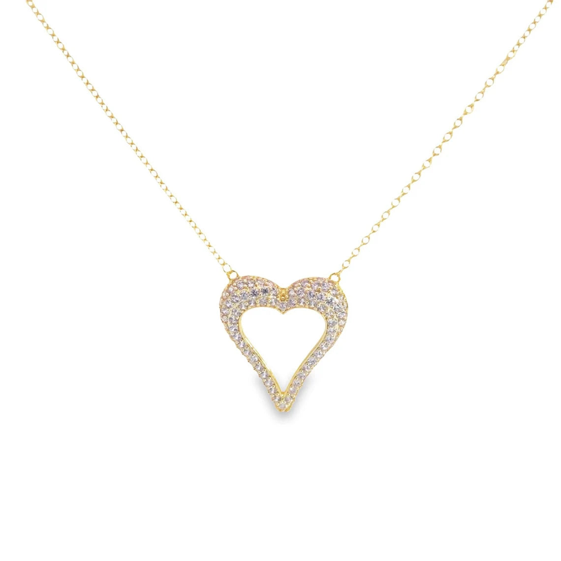 Heart CZ Pink Necklace - 18k Gold Filled